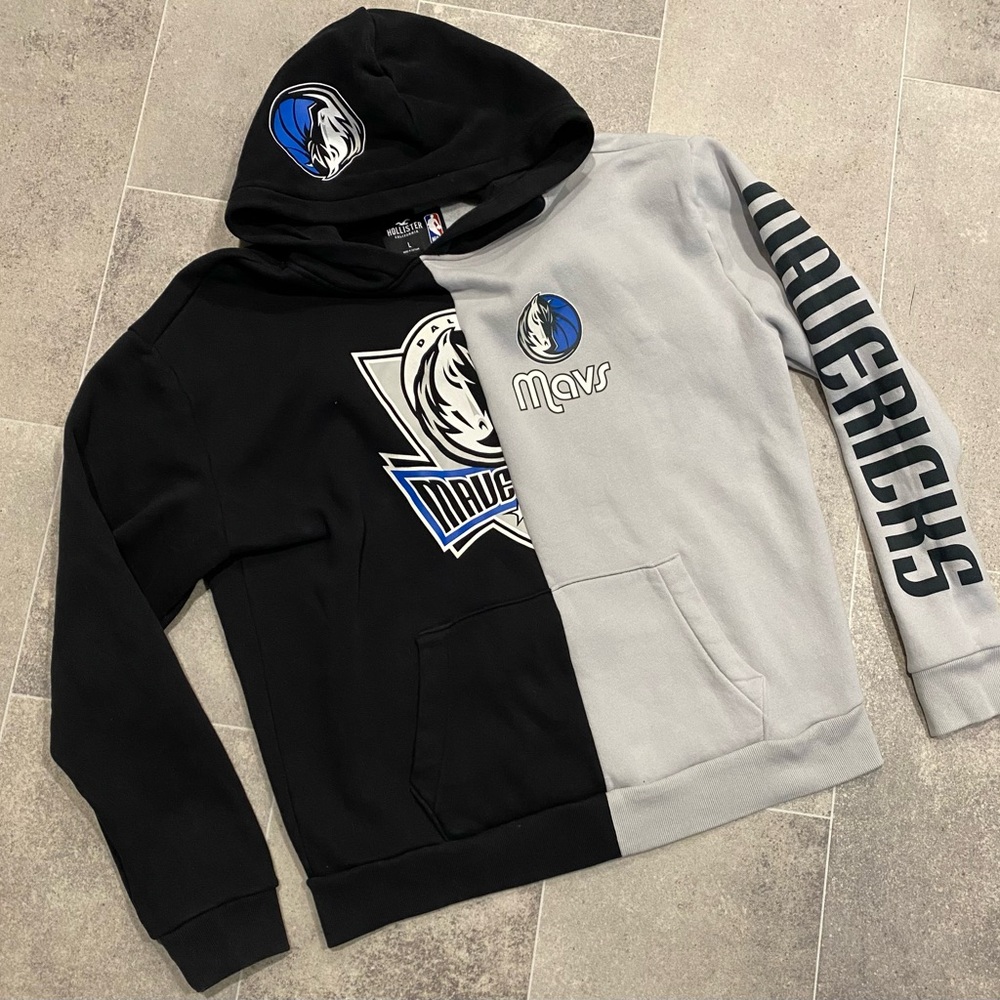 Hollister Black and Gray Mavericks Hoodie